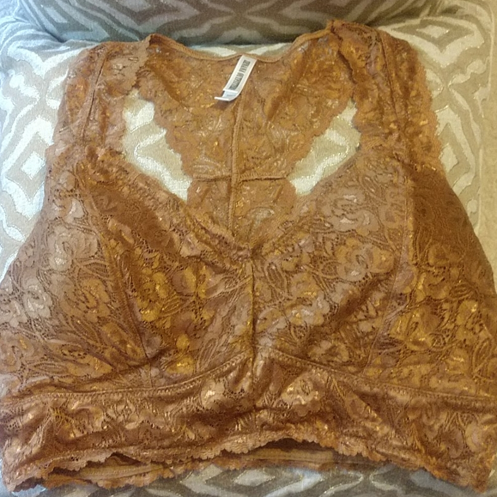 Tan Lace Bralette